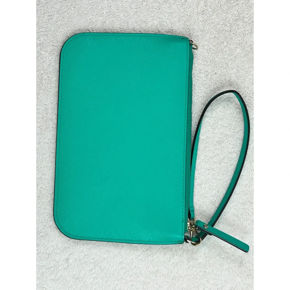 kate spade Turquoise Saffiano Leather Wristlet Shoulder Bag